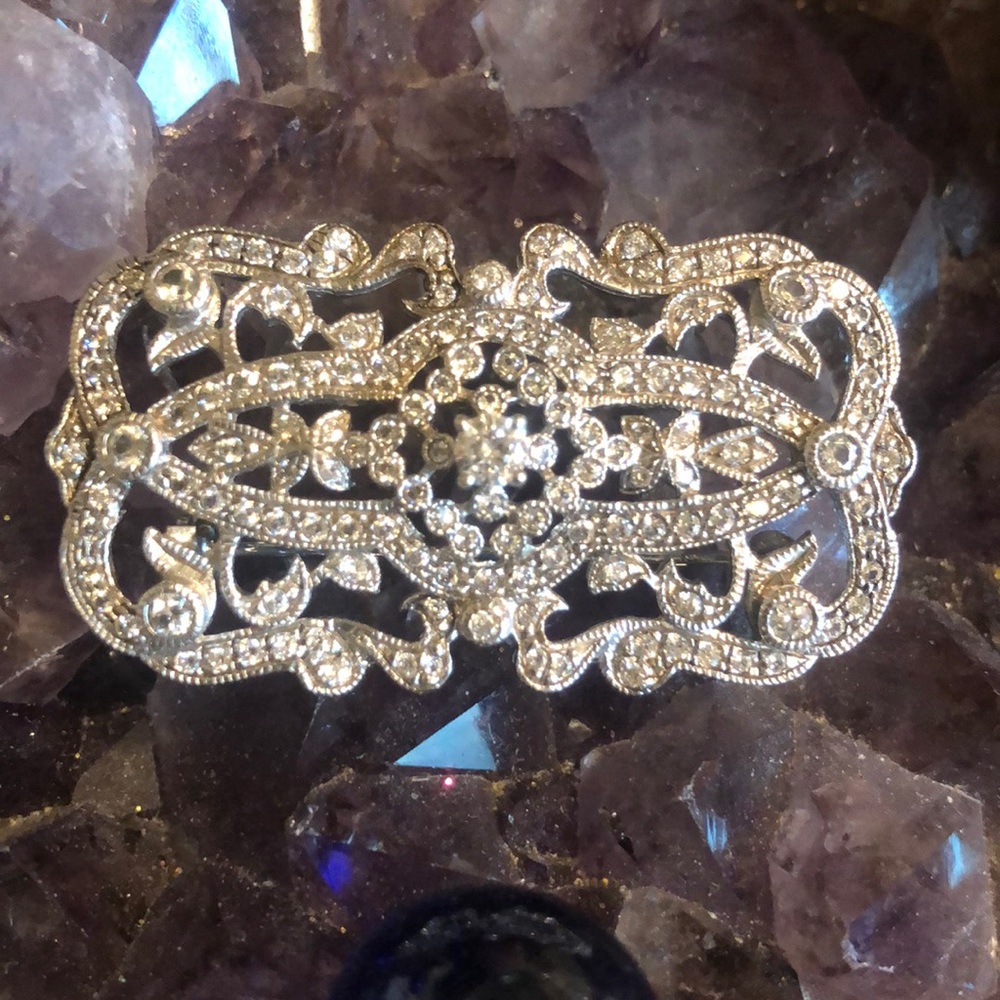 DECO Style Brooch - Diamonique 925SS